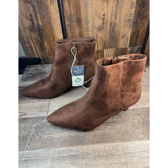 Universal Thread Brown Suede Pointed Toe Booties | Women’s 9.5 - Picture 3 of 6